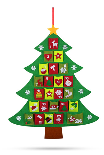 Adventní kalendář ve tvaru vánočního stromku